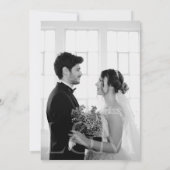 Modern Black and White Overlay Wedding Invitation Einladung (Rückseite)