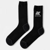 Modern Black and White Personalized Monogram Socken (Linkes Detail)