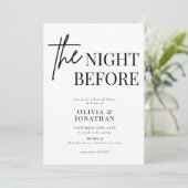 Modern Black and White Photo Rehearsal Dinner Einladung (Stehend Vorderseite)