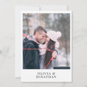 Modern Black and White Photo Rehearsal Dinner Einladung (Rückseite)