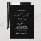 Modern black and white Photo Wedding Einladung (Vorne/Hinten)