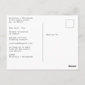 Modern Black and White Photo Wedding Save The Date Postkarte (Rückseite)