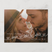 Modern Black and White Photo Wedding Save The Date Postkarte (Vorderseite)