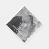 Modern Black And White Photo Wedding Serviette (Ecke)