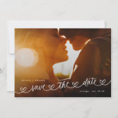 Modern Black and White QR Code Photo Save The Date (Vorderseite)