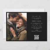Modern Black and White QR Code Photo Save The Date (Rückseite)
