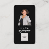 Modern Black and White QR Code Photo Visitenkarte (Rückseite)