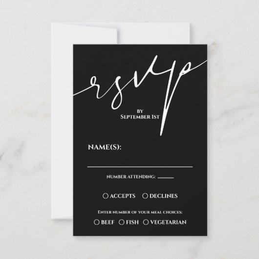 Modern Black and White QR Code Wedding RSVP (Vorderseite)