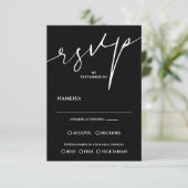 Modern Black and White QR Code Wedding RSVP (Stehend Vorderseite)