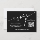 Modern Black and White QR Code Wedding RSVP (Vorderseite)