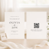 Modern Black and White QR Code Wedding Save The Date