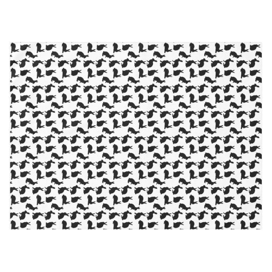 Modern Black And White Rabbit Pattern Easter Tischdecke (Vorderseite (Horizontal))