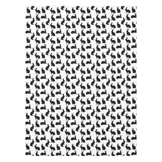 Modern Black And White Rabbit Pattern Easter Tischdecke (Vorderseite)