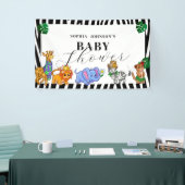 Modern Black and White Safari Animals Baby Shower Banner (Messeveranstaltung)