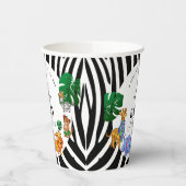 Modern Black and White Safari Animals Baby Shower Pappbecher (Links)