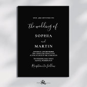 Modern Black and White Script Photo Wedding Einladung