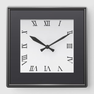Modern black and white  square wall clock quadratische wanduhr
