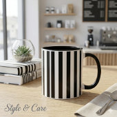 Modern Black and White Striped Combo Mug Tasse