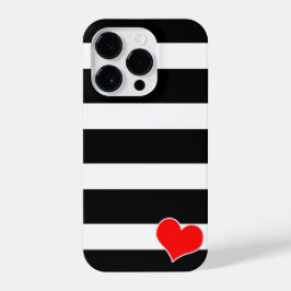 Modern Black and White Striped iPhone 14 Pro Hülle