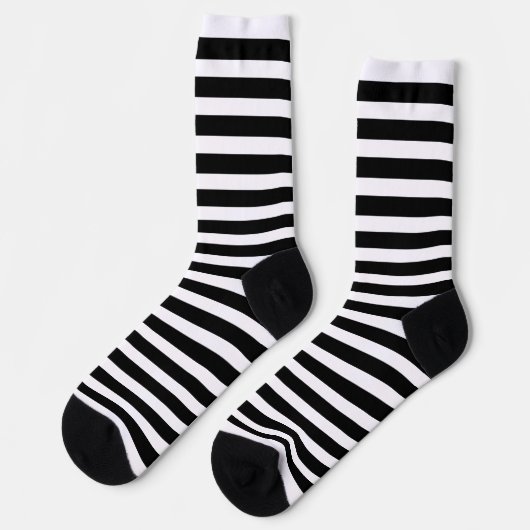 Modern Black and White Stripes Socken (Linkes Detail)