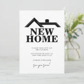 Modern Black and White We’ve Moved New Home Ankündigung (Stehend Vorderseite)