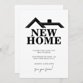 Modern Black and White We’ve Moved New Home Ankündigung (Vorne/Hinten)