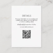 Modern Black and White Wedding Details Qr Code Begleitkarte (Vorderseite)