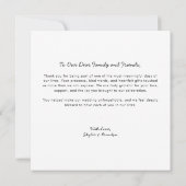 Modern Black and White Wedding Photo Square Dankeskarte (Rückseite)