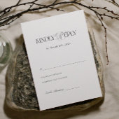 Modern Black and White Wedding Response  Begleitkarte