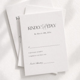 Modern Black and White Wedding Response  Begleitkarte