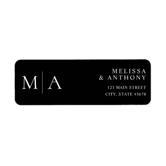 Modern Black and White Wedding Return Address (Vorne)