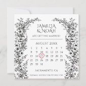 Modern Black and White Wedding Save The Date   (Vorderseite)