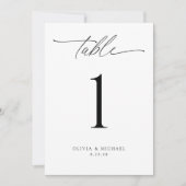 Modern Black and White Wedding Table Number Cards Einladung (Vorderseite)