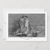 Modern Black and White Wedding Thank You Card Dankeskarte (Vorderseite)