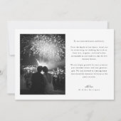 Modern Black and White Wedding Thank You Card Dankeskarte (Rückseite)