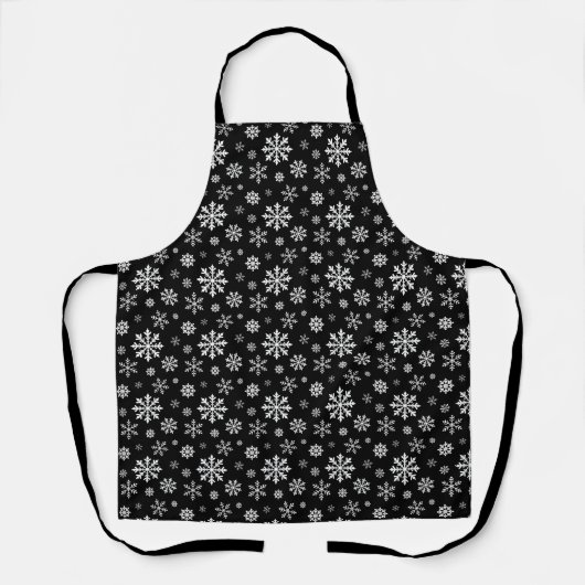 Modern Black And White Winter Snowflakes Pattern Schürze (Vorderseite)