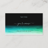 Modern Black Aquamarin Green Ombre Pattern Shadow  Visitenkarte (Vorderseite)