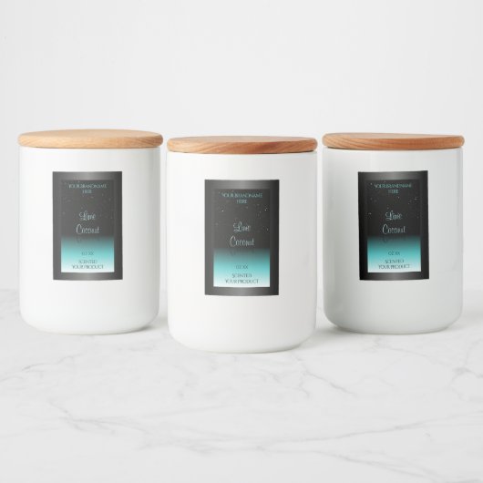 Modern Black Aquamarin Ombre Product Label Soft Gl Lebensmitteletikett (Flaschen)