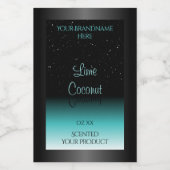 Modern Black Aquamarin Ombre Product Label Soft Gl Lebensmitteletikett (Einzelnes Label)
