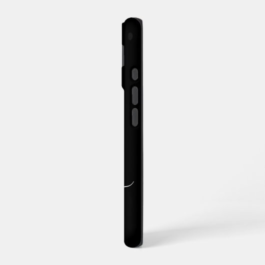 Modern Black Aquamarin Script Monogram iPhone 16 Hülle (Linke Seite)