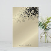 Modern Black Bamboo Zen Asian Wedding Stationery Briefpapier (Stehend Vorderseite)