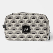 Modern Black & Beige Sunset Abstract Art Monogram Waschbeutel (Vorderseite)