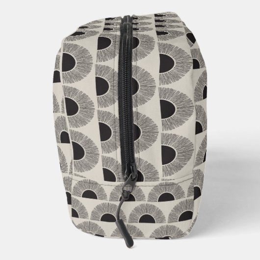 Modern Black & Beige Sunset Abstract Art Monogram Waschbeutel (Rechts)