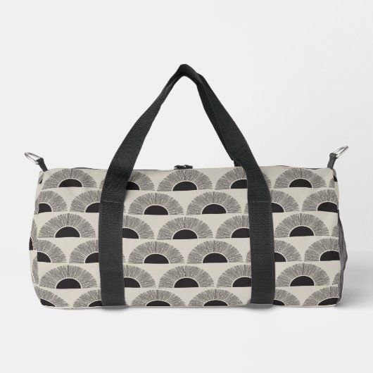 Modern Black & Beige Sunset Abstract Art Pattern Duffle Bag (Vorderseite)