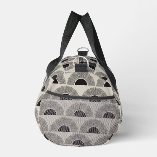 Modern Black & Beige Sunset Abstract Art Pattern Duffle Bag (Rechts)