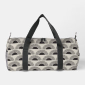 Modern Black & Beige Sunset Abstract Art Pattern Duffle Bag (Rückseite)