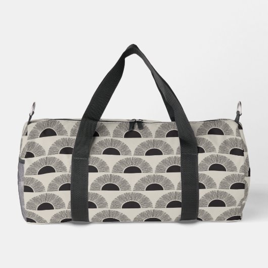 Modern Black & Beige Sunset Abstract Art Pattern Duffle Bag (Rückseite)