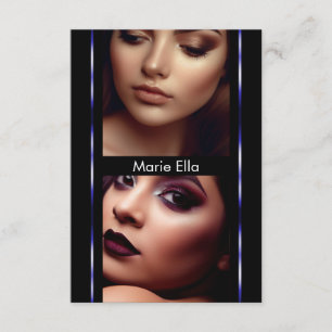 Modern Black Blue Model Comp Card Foto Vorlage