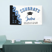 Modern Black Blue White 2023 Graduation Party Banner (Messeveranstaltung)