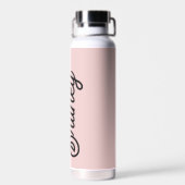 Modern Black Blush Dusty Pink Monogram Name Trinkflasche (Rückseite)